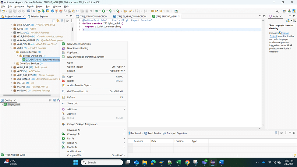 SAP RAP programming, OData service, ABAP RESTful Application Programming Model, SAP Fiori Elements, CDS view, ABAP Flight Reference Scenario
