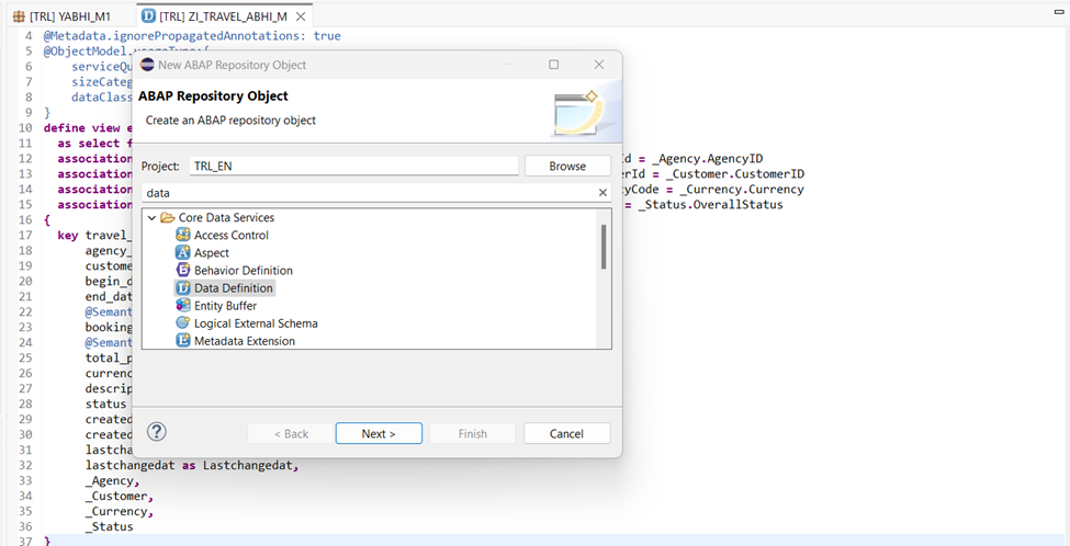 SAP RAP, ABAP RESTful Application Programming Model, CDS, Interface View, Root View, Child View, Projection View, Behavior Definition, RAP BO, Managed Scenario, Unmanaged Scenario